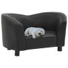 Dog Sofa Black 26.4"x16.1"x15.4" Faux Leather