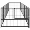 Dog Kennel Black 64.6 ft² Steel