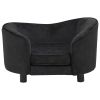 Dog Sofa Black 27.2"x19.3"x15.7" Plush