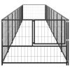 Dog Kennel Black 86.1 ft² Steel